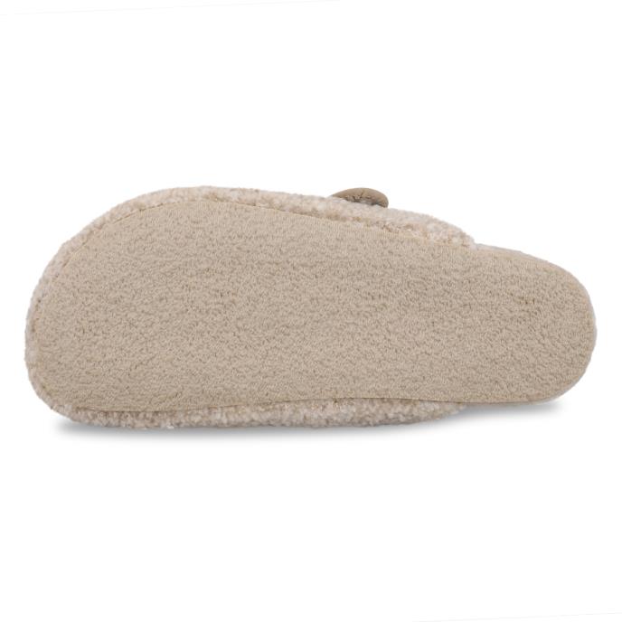 Isotoner® Ladies Borg Clog Slipper Oat Extra Image 5